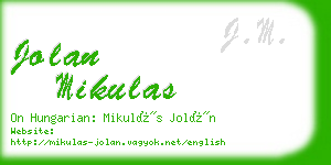 jolan mikulas business card
